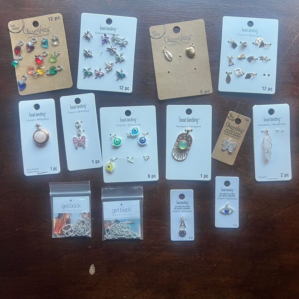 Assorted Jewelry Colorful Charms and Necklaces